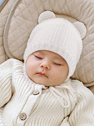 Шапка вязаная AmaroBaby Pure Love Teddy демисезонная молочный 40
