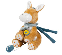 Игрушка мягкая Nattou Musical Soft toy MINI FELIX & LEO Ослик музыкальная 595070