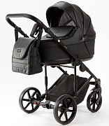 Детская коляска Adamex Locco Light Deluxe 3 в 1 LL-SA02 (ЧЕРН.КОЖА)
