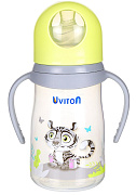 Детская бутылочка Uviton Zoo с широким горлышком 250 мл 0228/02 зеленый