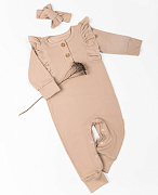 Комбинезон с рюшами AmaroBaby Fashion бежевый 62