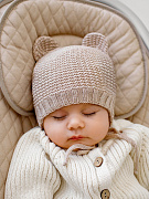 Шапка вязаная AmaroBaby Pure Love Teddy демисезонная бежевый 38
